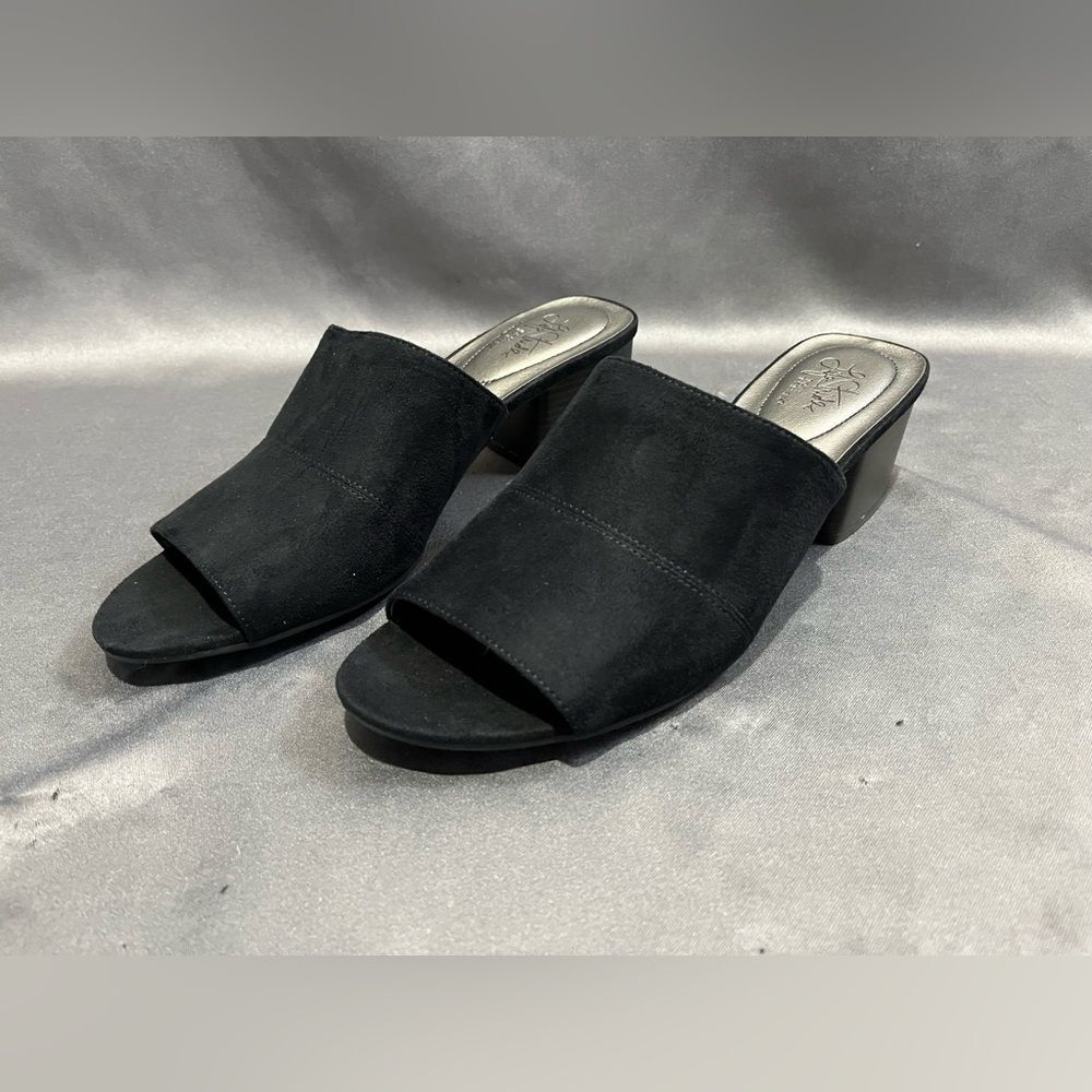 LifeStride - Soft System - Black Suede - Mules with Block Heel - New